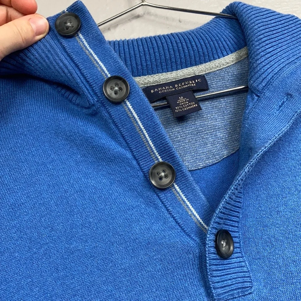 Banana Republic Cotton Cashmere Blue Sweater Med
